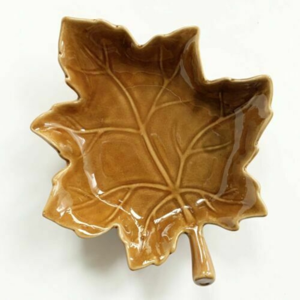Pottery Barn Autumn Leaf Orange Ceramic Plate - Picture 1 of 3